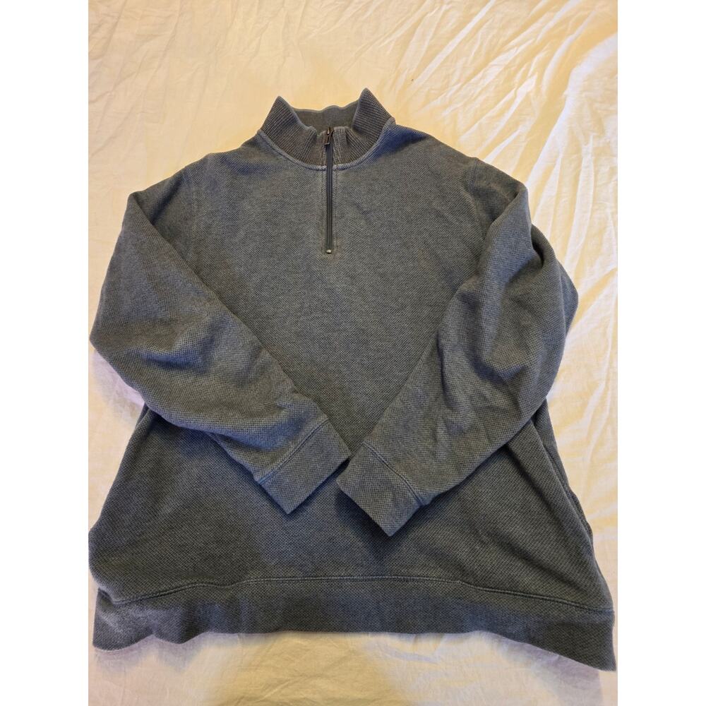 Cole Haan Men's Grey Quarter Zip Longsleeve Size Large Sweater